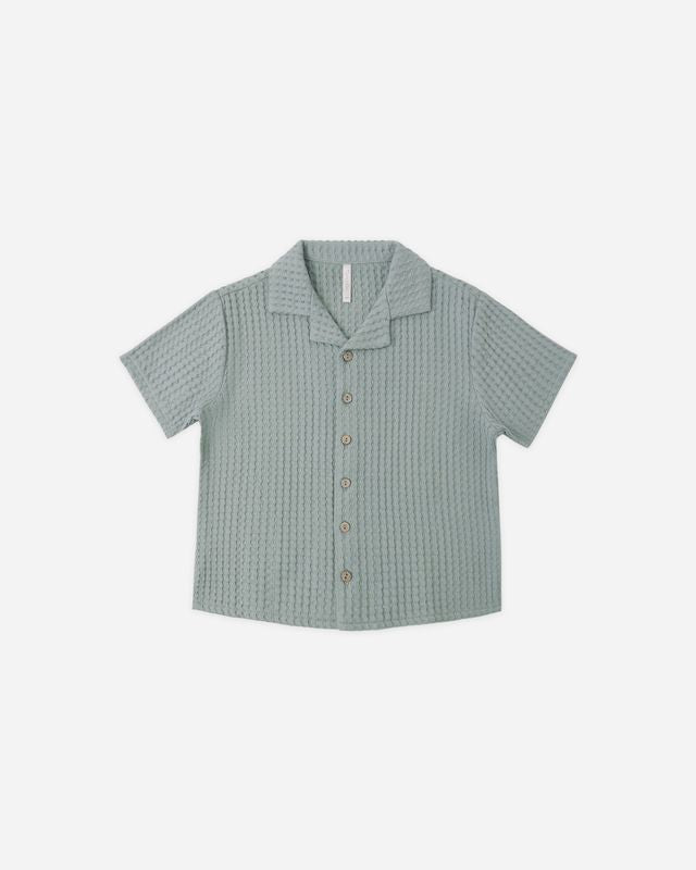 Sea Green Lapel Collar Shirt