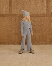Dusty Blue Knit Button Top