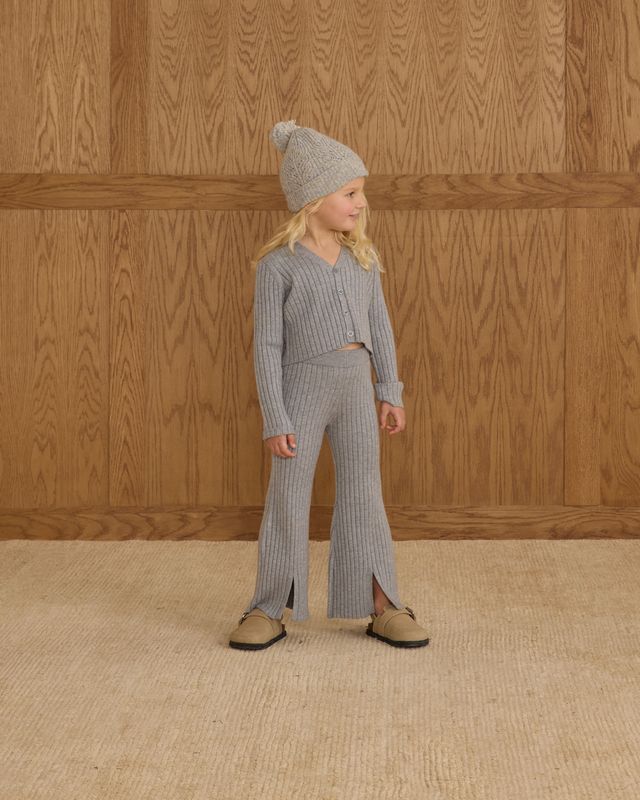 Dusty Blue Knit Button Top