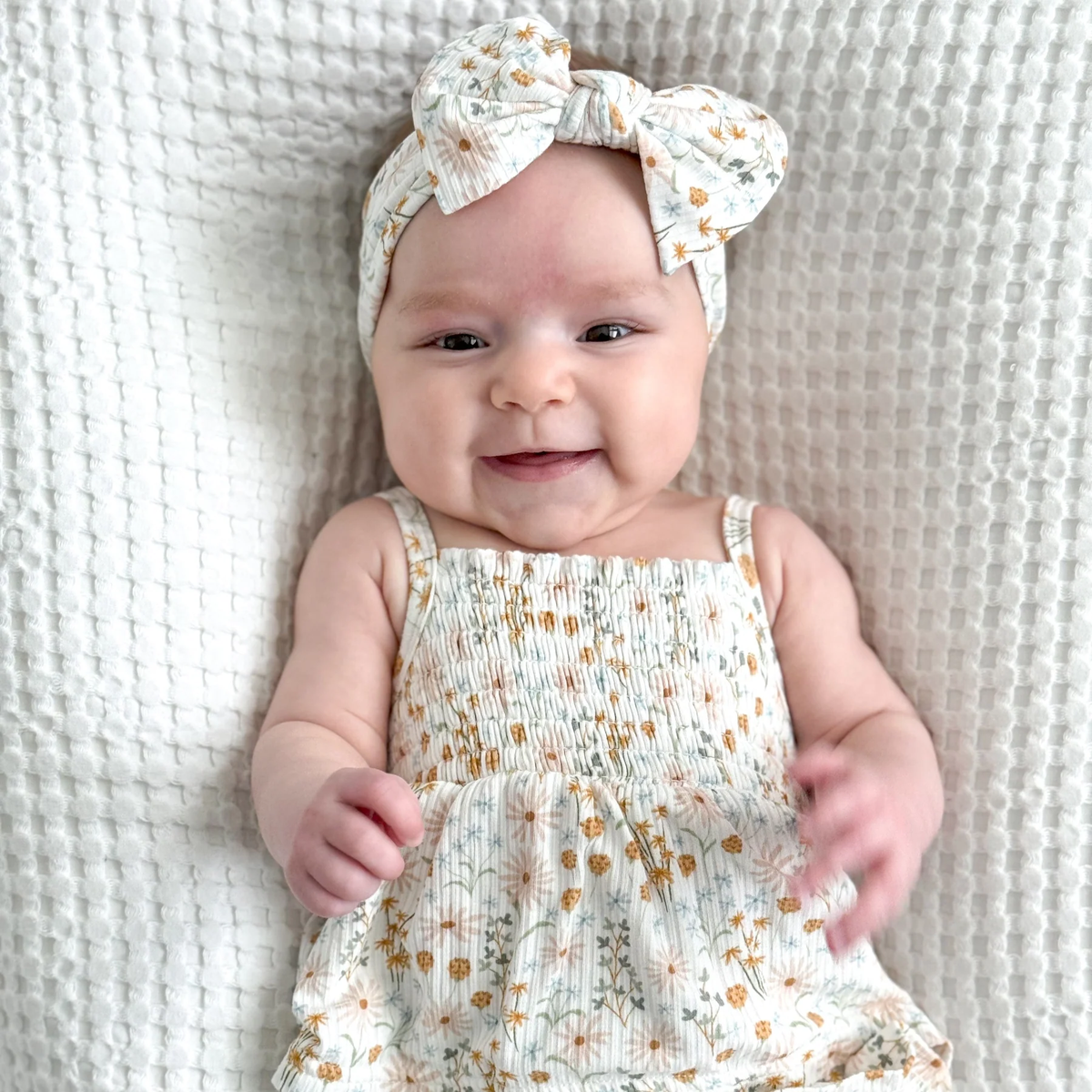 Whimsical Floral Bamboo Ruffle Romper