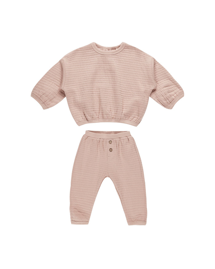 Blush Textured Sweat Set