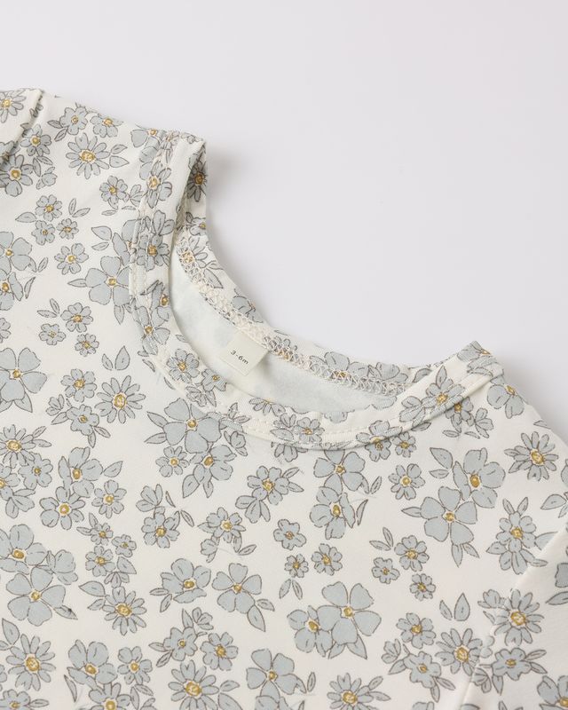 Blue Floral Bamboo Pajama Set