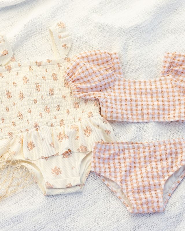 Garden Rose Smocked One-Piece Swimsuit