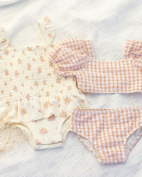 Garden Rose Smocked One-Piece Swimsuit