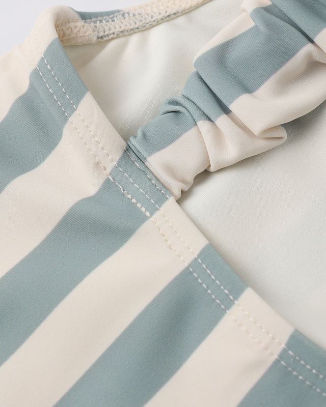 Green Stripe Scrunch One-Piece