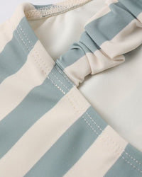 Green Stripe Scrunch One-Piece