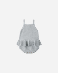 Sky Knit Ruffle Romper
