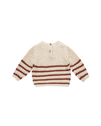 Cranberry Stripe Knit Sweater