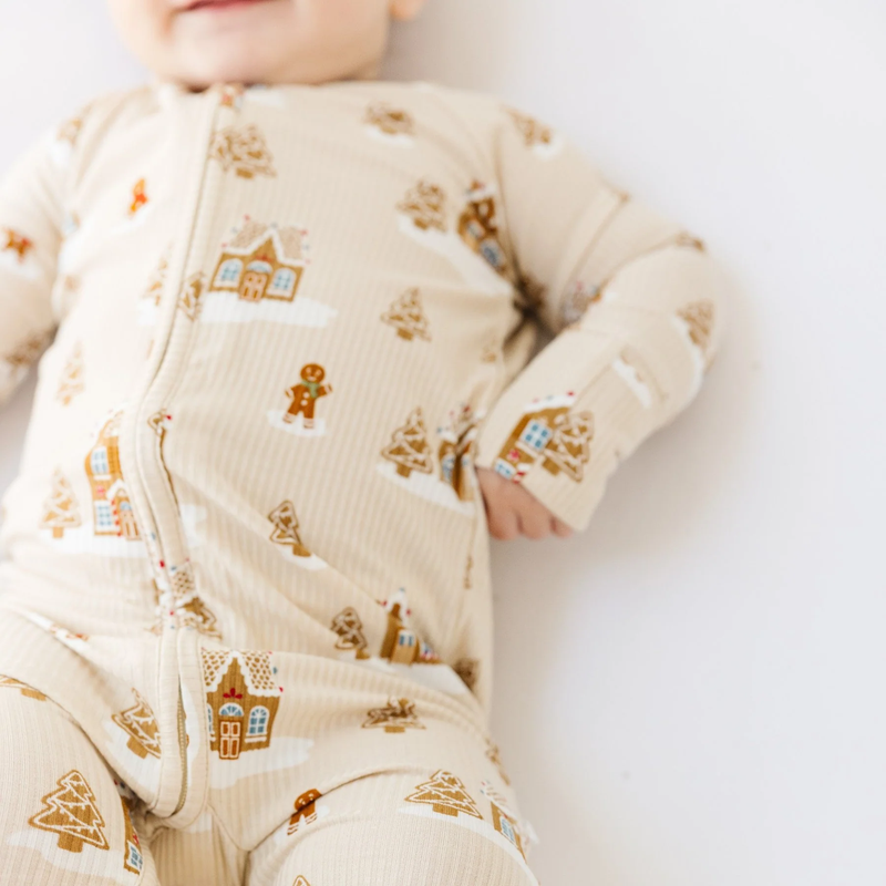 Gingerbread Zip Romper