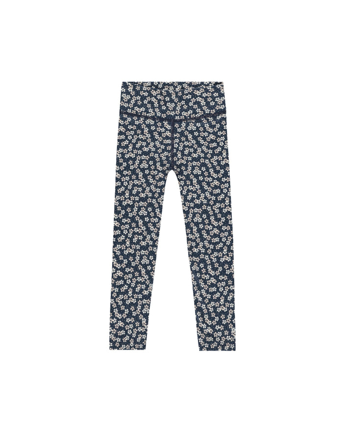 Blue Floral Basic Legging