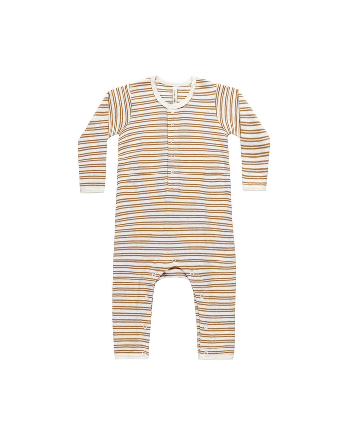 Golden Stripe Ribbed Baby Jumpsuit