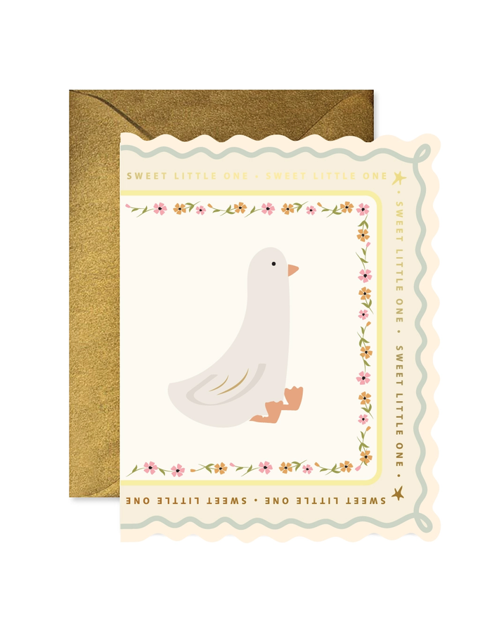 Little Goose Scalloped Greeting Card
