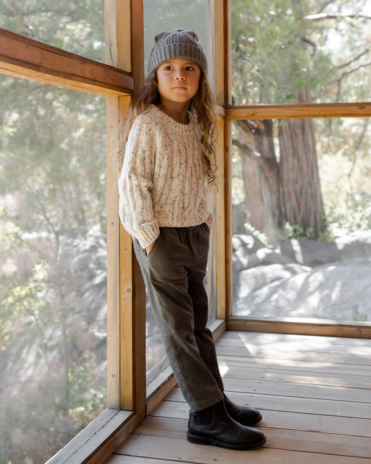 Speckled Cable Knit Sweater