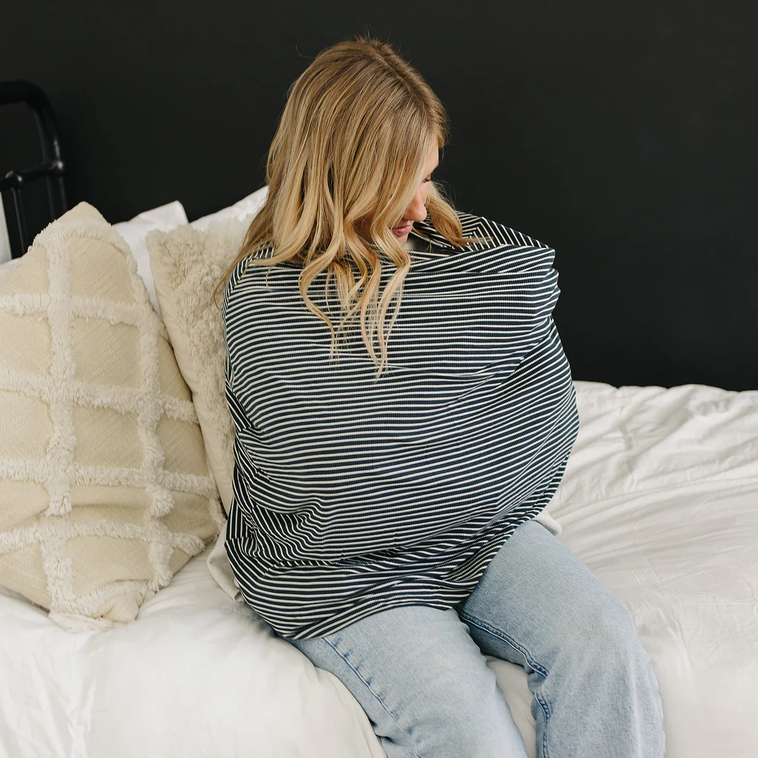 Navy Stripes Bamboo Multi-Use Cover