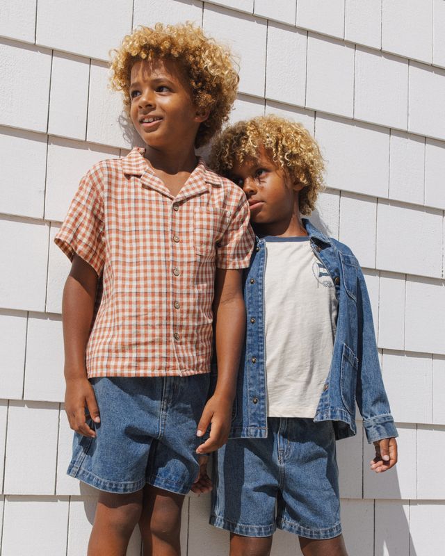 Poppy Gingham Lapel Collar Shirt