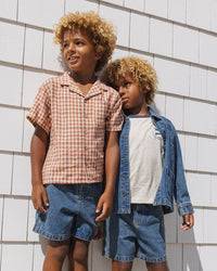 Poppy Gingham Lapel Collar Shirt