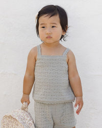 Sage Pointelle Knit Tank Short Set