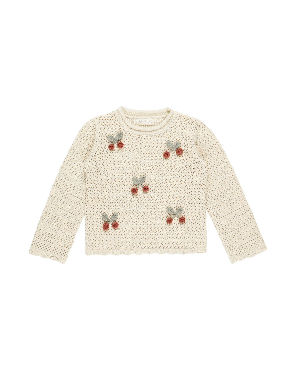 Cherries Crochet Pullover