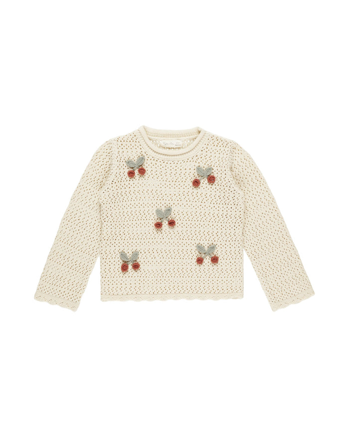 Cherries Crochet Pullover