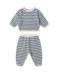 Ocean Stripe Waffle Slouch Set