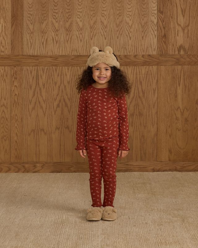 Ruby Ditsy Ribbed Long Sleeve Top