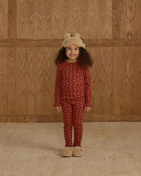 Ruby Ditsy Ribbed Long Sleeve Top