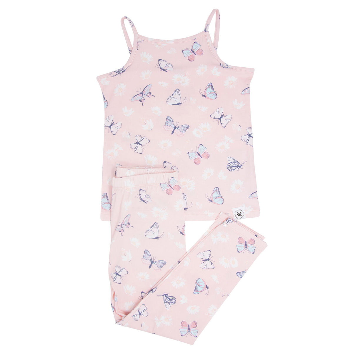 Pink Butterfly Daisy Tank Pajama Set