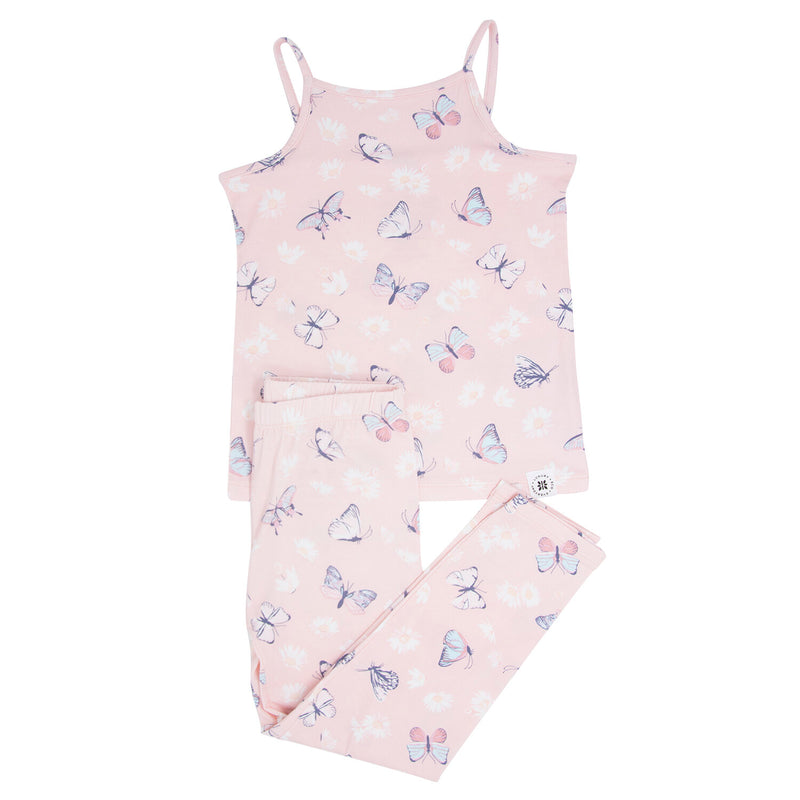 Pink Butterfly Daisy Tank Pajama Set