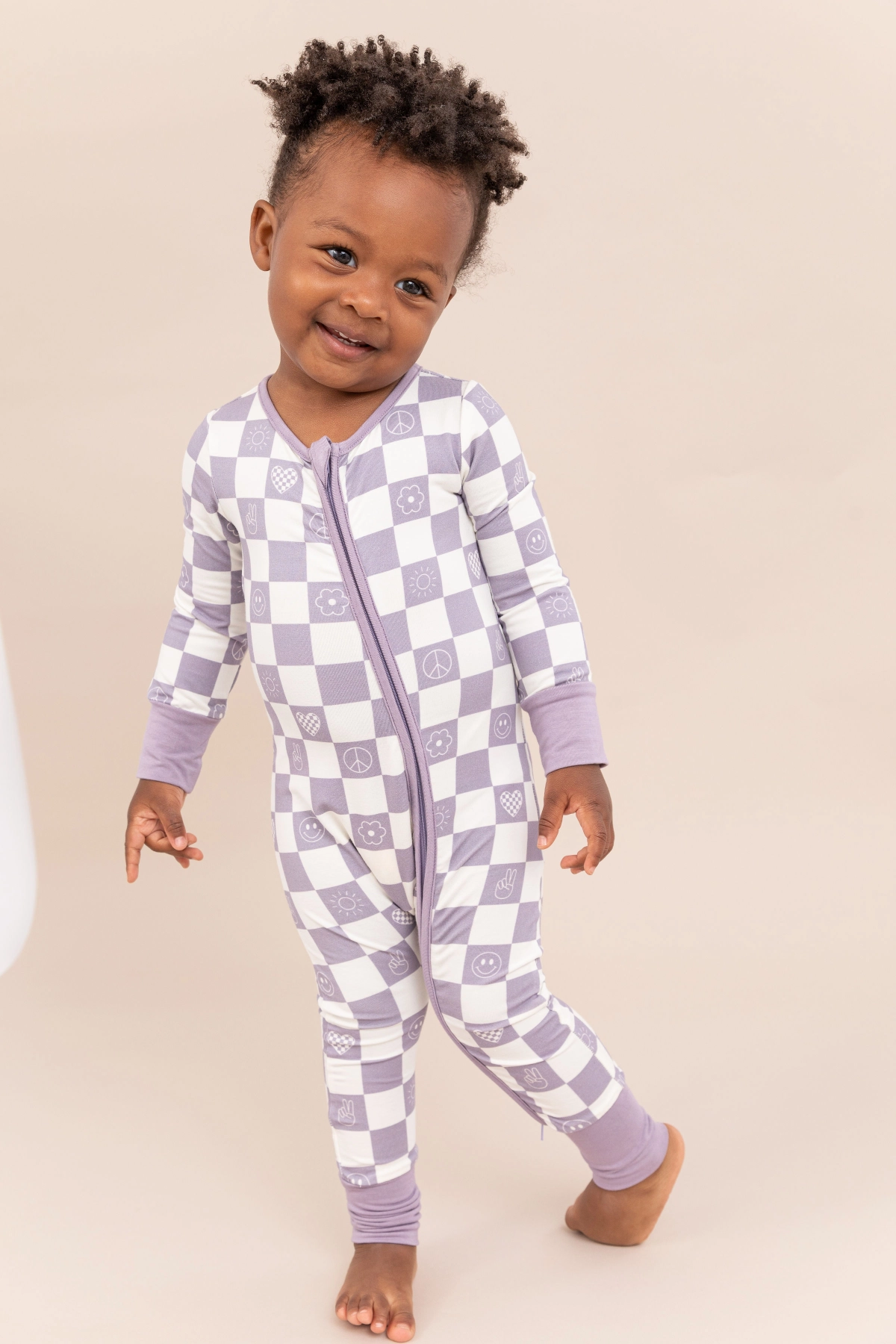 Lavender Check It Out Bamboo Pajama Sleeper