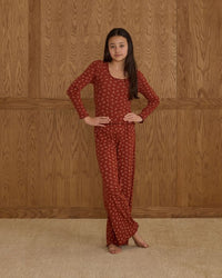 Tween Ruby Ditsy Ribbed Lounge Set