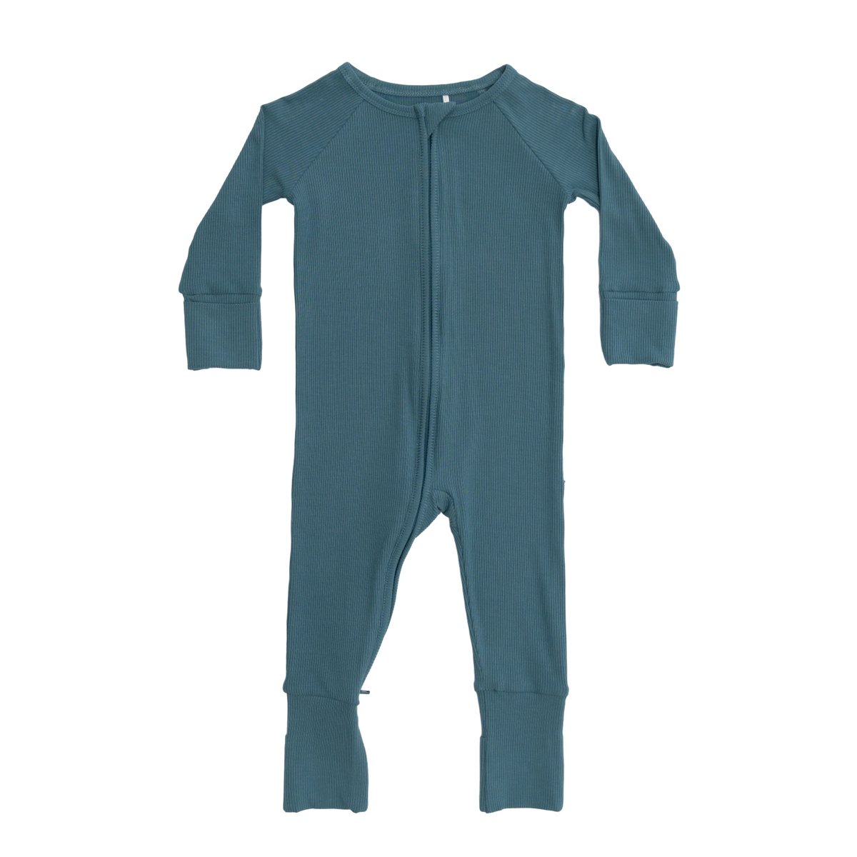 Midnight Teal Small Ribbed Zip Romper
