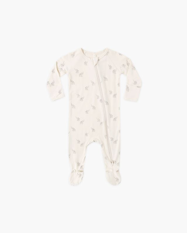 Elephants Bamboo Zip Footie