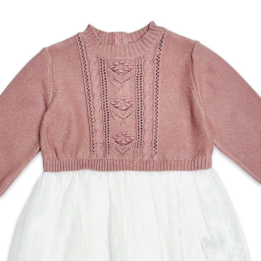 Rose Cable Knit Tutu Dress