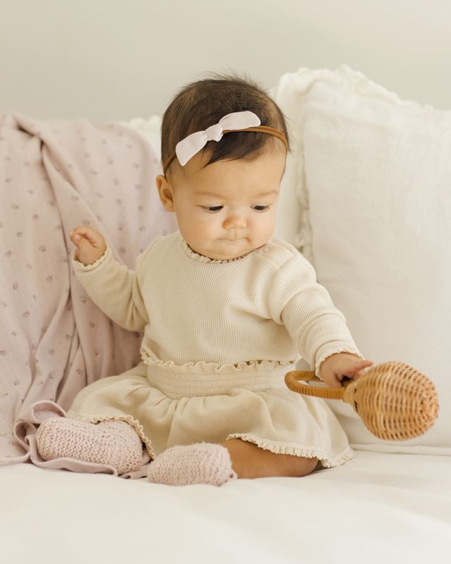Natural Waffle Long Sleeve Bodysuit
