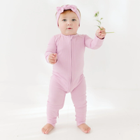 Lilac Mist Bamboo Zip Romper