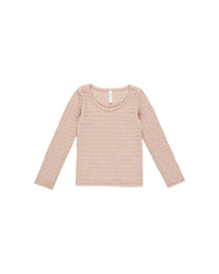 Rose Textured Long Sleeve Top