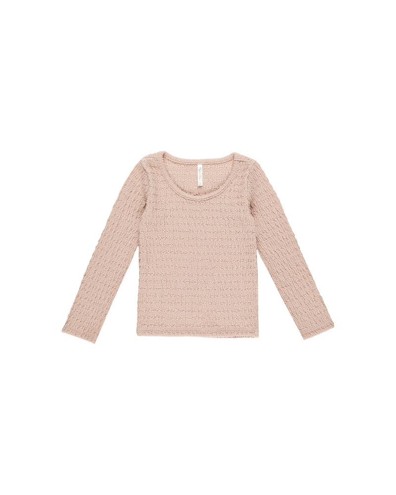 Rose Textured Long Sleeve Top