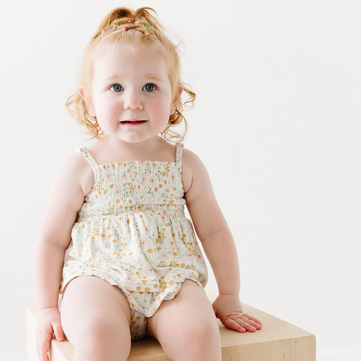 Whimsical Floral Bamboo Ruffle Romper