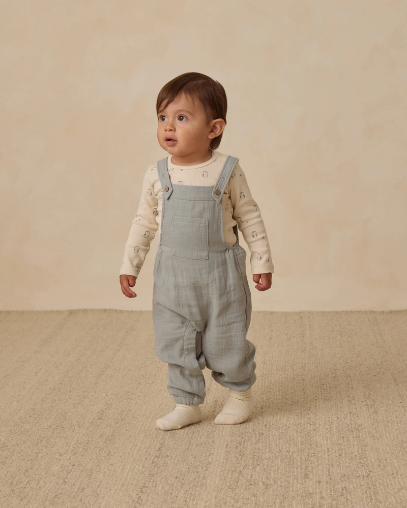 Steel Blue + Owls Ribbed Bodysuits 2pk