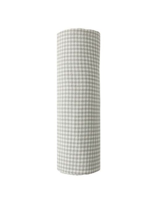 baby swaddle with a checkered pattern on a white background