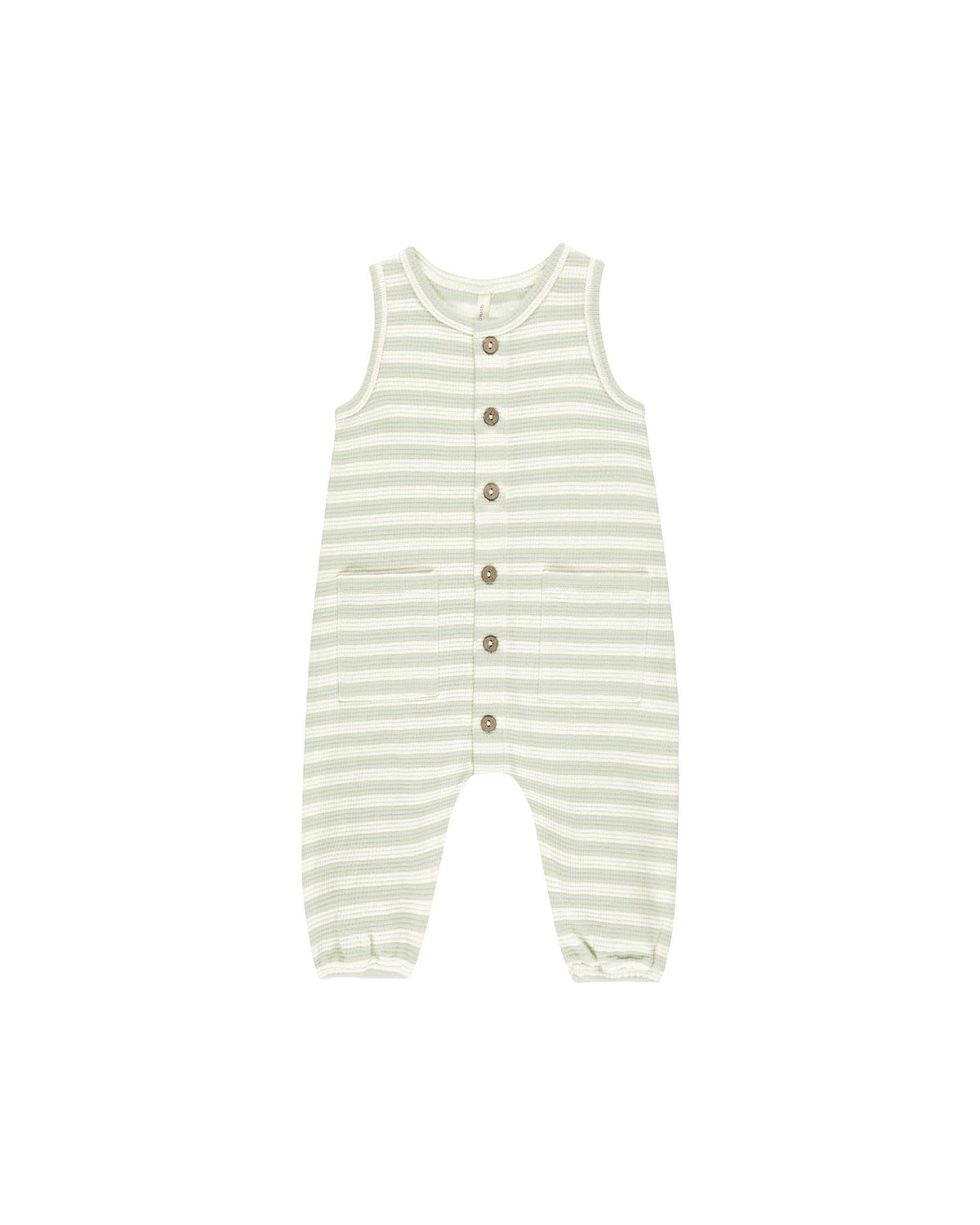 Mint Stripe Waffle Jumpsuit