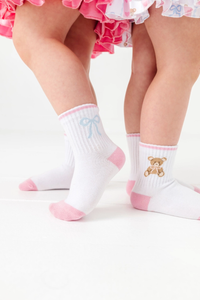 Teddy Bow Crew Socks