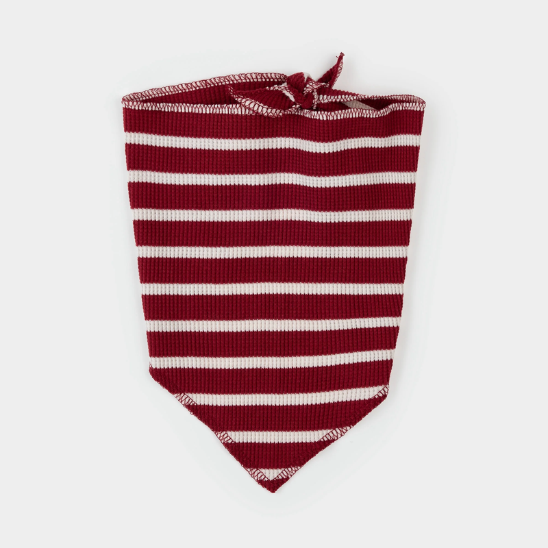 Scarlet Red Striped Dog Bandana