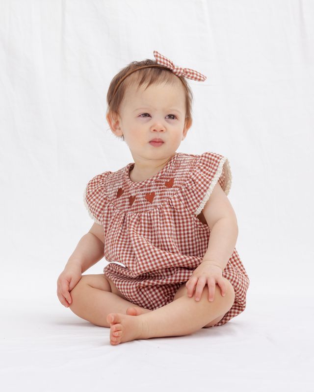 Red Gingham Lenore Romper