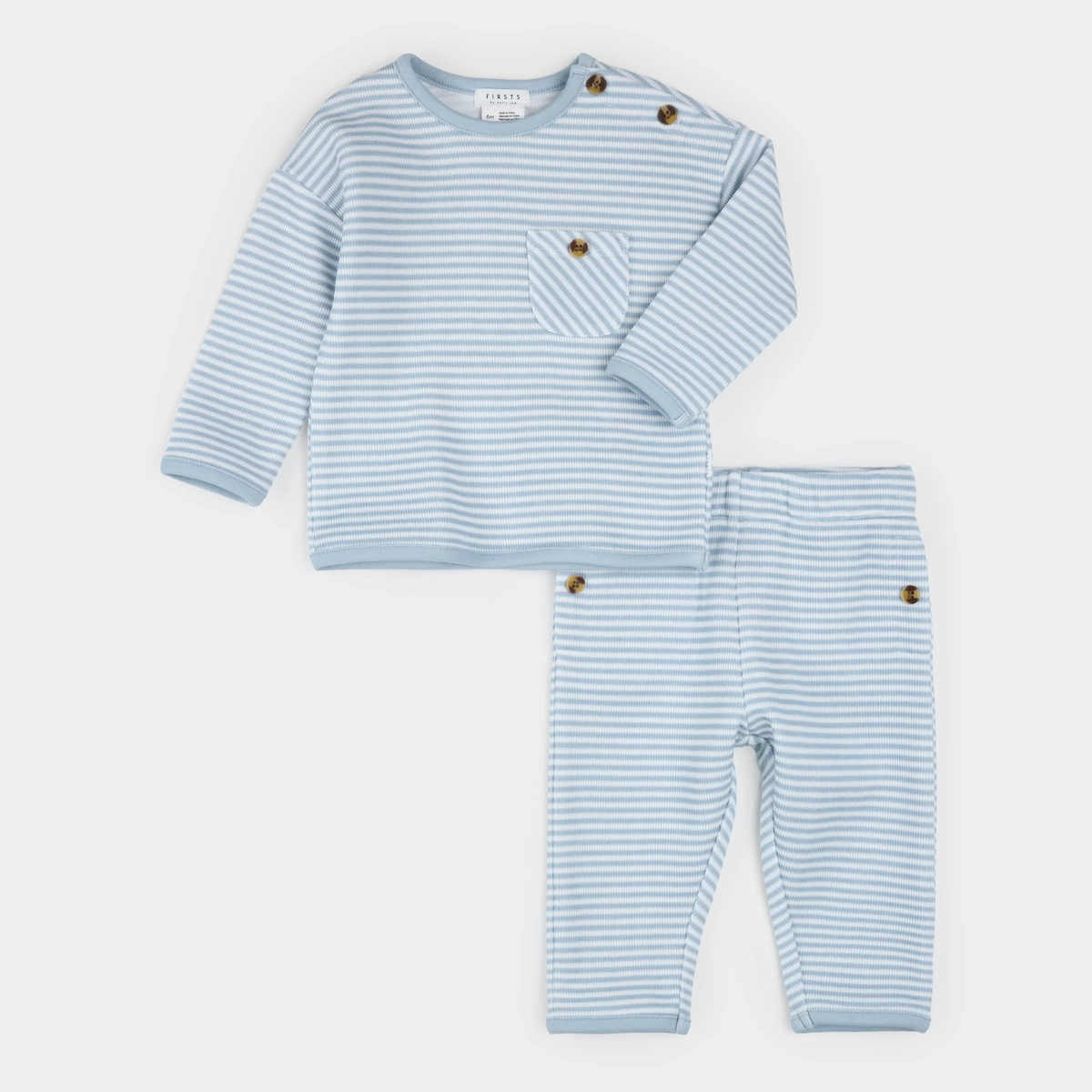 Blue Striped Outfit Set