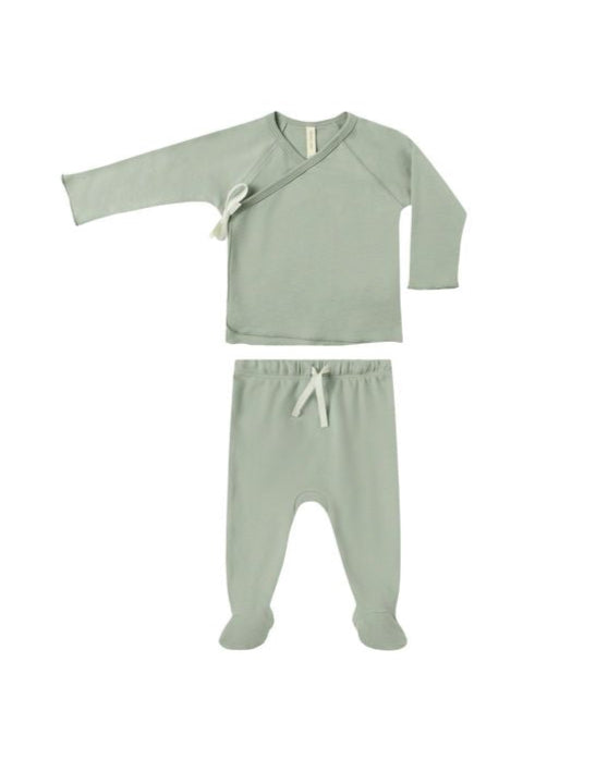 Fern Wrap Top + Footed Pant Set