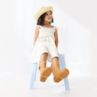 Whimsical Floral Bamboo Flutter Sleeve Dress