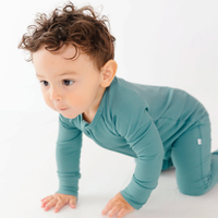 Glacier Blue Bamboo Zip Romper