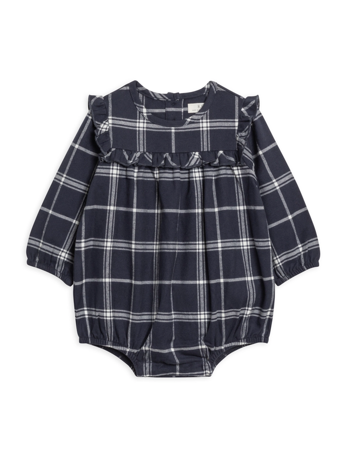 Navy Flannel Romper