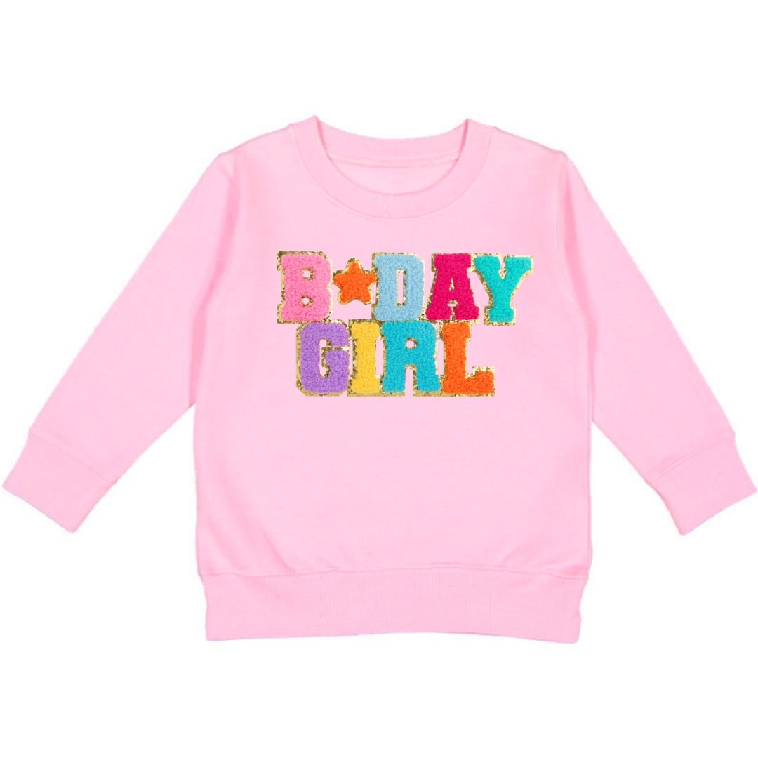 Pink Birthday Girl Patch Pullover